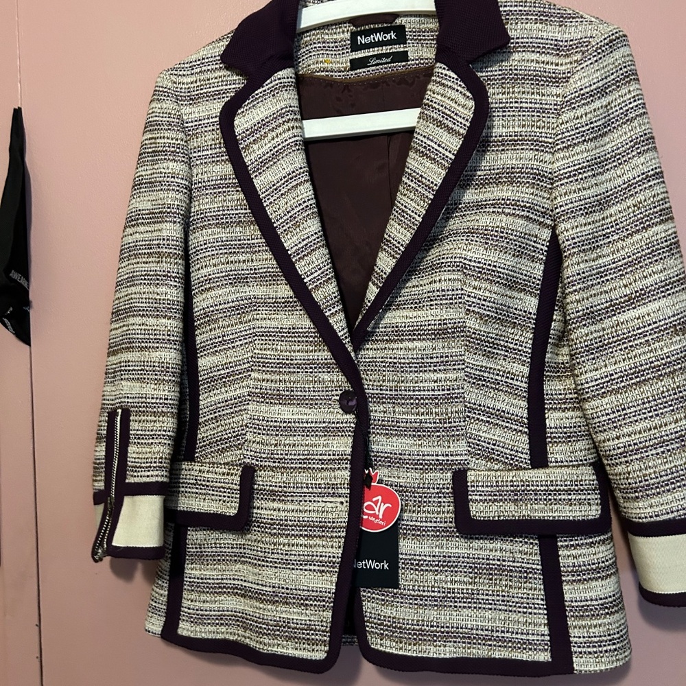 Fabulous Purple & White Spring/Summer NetWork Blazer (Sz. 36)
